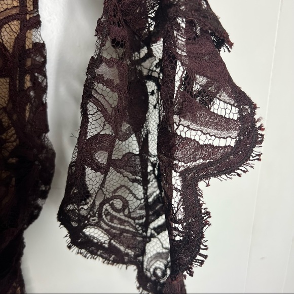 NWT New Emilio Pucci ONE SHOULDER GUIPURE LACE VISCOSE DRESS Brown Sz 6 - Picture 5 of 13